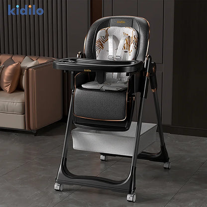 6-36 Months 3 in 1 Foldable Kidilo Baby High Chair, Non-Toxic Feeding Chair for Baby Dining at Home & Small Space 8155