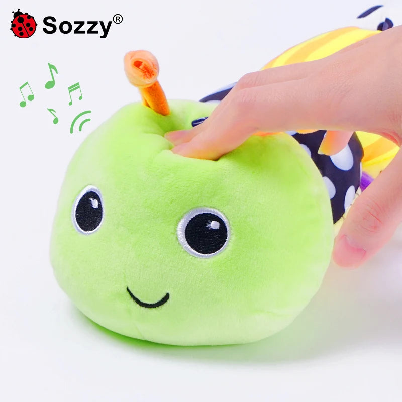 Animal Caterpillar Musical Stuffed Soft Toys Sensory Crinkle Rattle Stuffed Animals Toy Unisex Kids Gift Kids Play PP Cotton