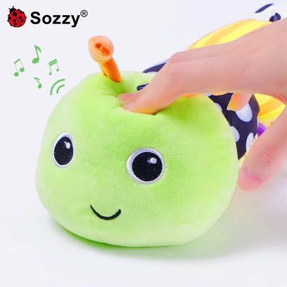 Animal Caterpillar Musical Stuffed Soft Toys Sensory Crinkle Rattle Stuffed Animals Toy Unisex Kids Gift Kids Play PP Cotton