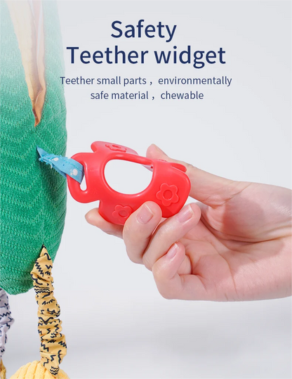 JOLLYBABY Toddler Sensory Soothing Teether Toy Soft Fabric Car Seat Rattles Washable Plastic Hanging Toys Creative Baby Play