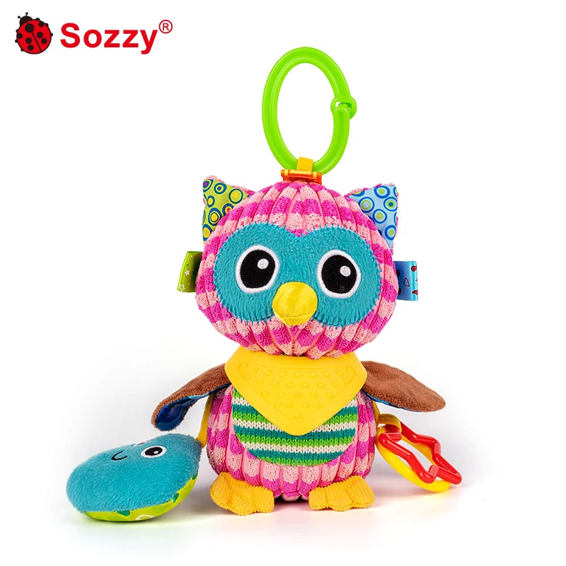 Elephant Lion Fox Dog Owl Monkey Newborn Baby Baby Soft Plush Animal Doll Hanging Toys for Car Seat Stroller