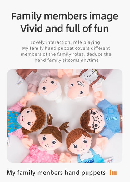 Educational Pretend Telling Story Doll Toy Hand Puppet Family Menber Charater 100% Soft Plush Baby for Children Kid Unisex