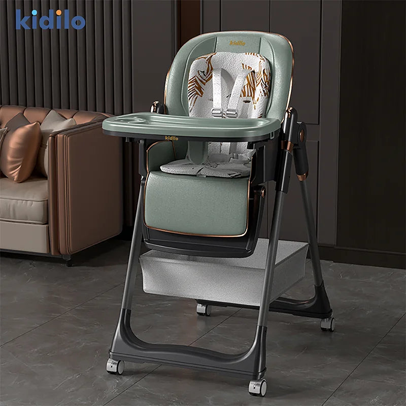 6-36 Months 3 in 1 Foldable Kidilo Baby High Chair, Non-Toxic Feeding Chair for Baby Dining at Home & Small Space 8155