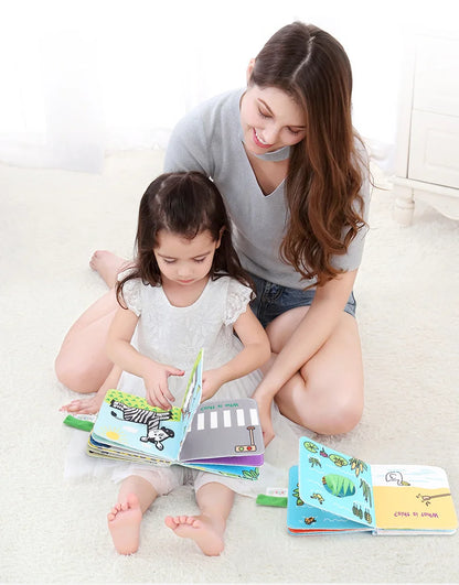 Jollybaby Montessori Libro De Tela Funny Infant Early Education Sensory Cloth Book Fabric Book Toy for Baby Unisex Food Grade
