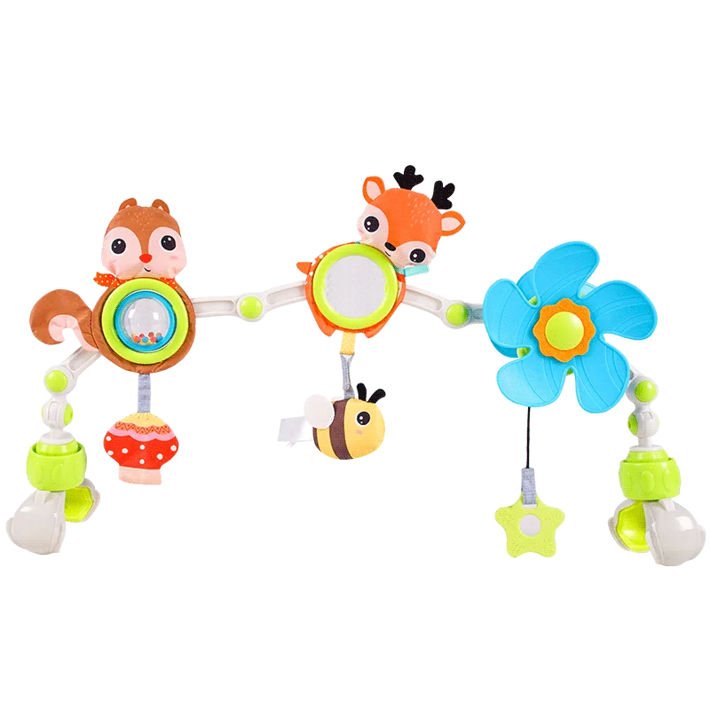 Travel Arch Bassinet Toys for Infant Toddlers Baby Crib Stroller Accessory Pram Activity Bar Toy for Senses and Motor Skill