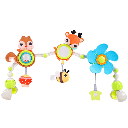Travel Arch Bassinet Toys for Infant Toddlers Baby Crib Stroller Accessory Pram Activity Bar Toy for Senses and Motor Skill