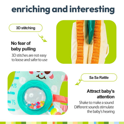Jollybaby Custom Soft Stuffed Sensory Cot Crib Toy Plush Rattle Bed Bell Play Teether for Baby Hanging Toy for Stroller Baby