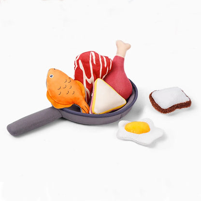 Custom Soft Plant Plush Cloth Kitchen Food Toy Fruit Vegetables Basket Pretend Play Toy Set Baby Plush Toys for Hamper
