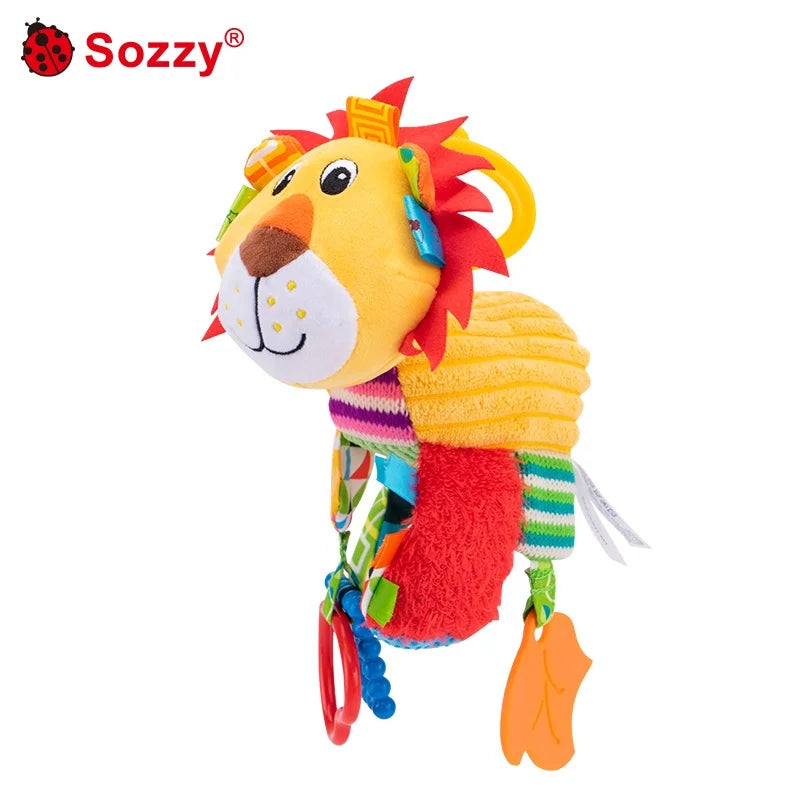Cute Lion Animal Soft Touch Infant Musical Toy with Pull String Car Seat Pulling String Sets Packaging
