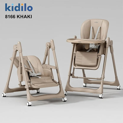 6 Months-3 Years 3 in 1 Kidilo Baby High Chair Foldable for Eating Non-Toxic Feeding Chair for Toddler Dining at Home 8166