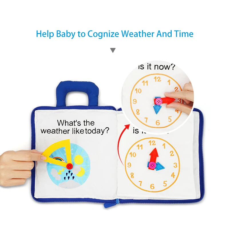 Jollybaby Customization logo Practical Skills Infant Early Educational Toys My First Book Fabric Montessori Busy Quiet Book