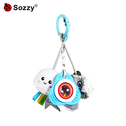 Jollybaby Customised Multifunction Ocean Fruit Shaking Ring Rattle Doll Soft Toy Hanging Bell for Babies