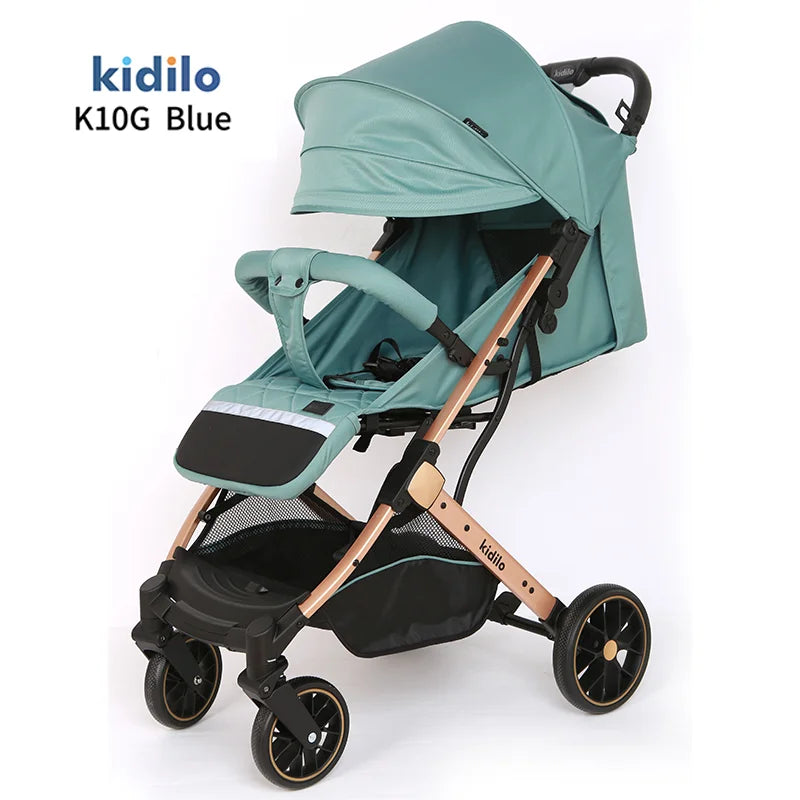 0-3 Years Non-Toxic Lightweight Baby Stroller Foldable Travel Stroller with Adjustable Handle for Toddlers Daily Walks K10G