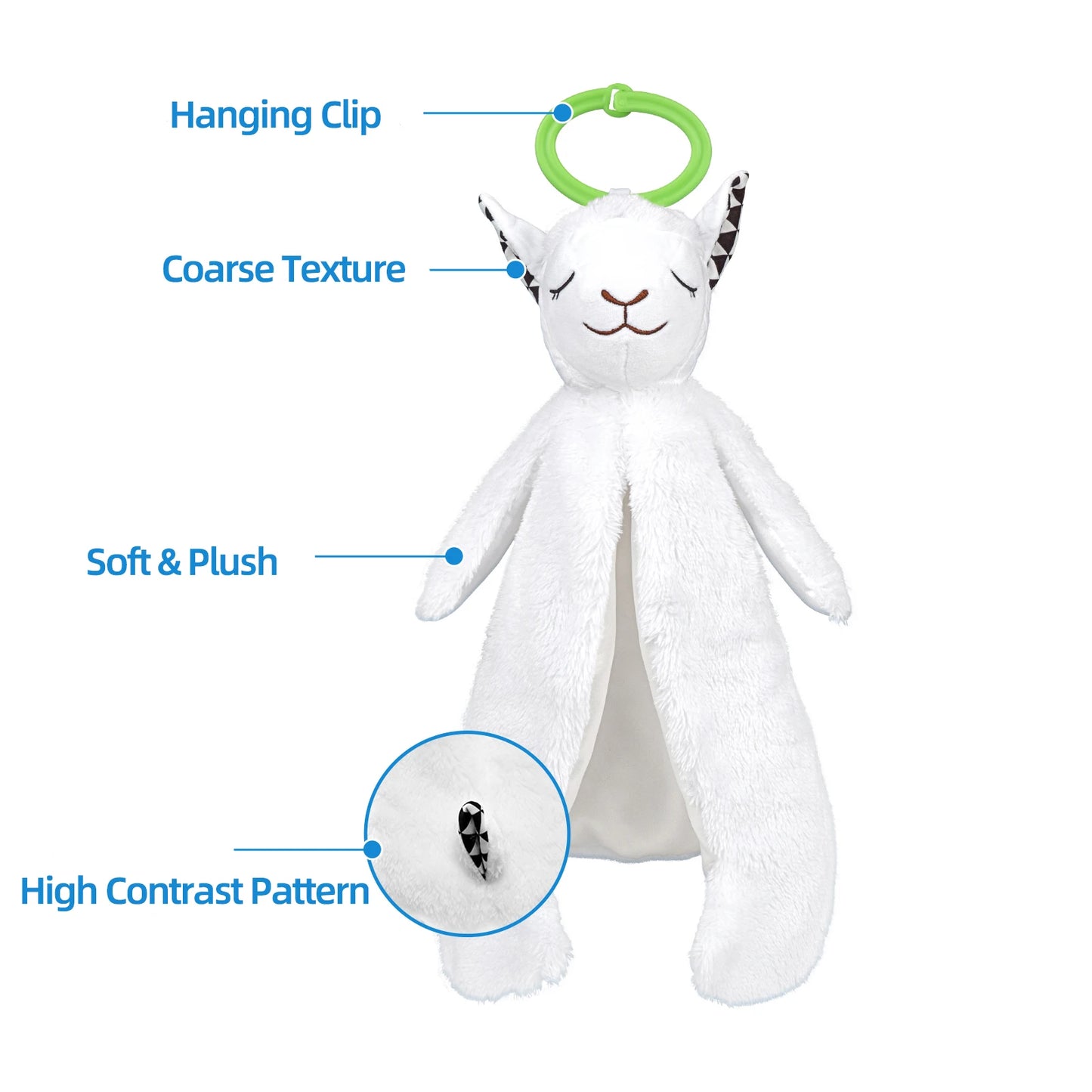 Jollybaby Baby Cute Soothing Soft Comforter Animal Head Plush Toy Security Blanket for Baby Sleeping