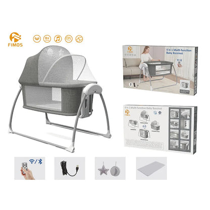 Newborn Foldable Portable Modern Kidilo Luxury Baby Crib, Convertible 3 in 1 Bedside Crib with Mosquito Net for Nursery SG219
