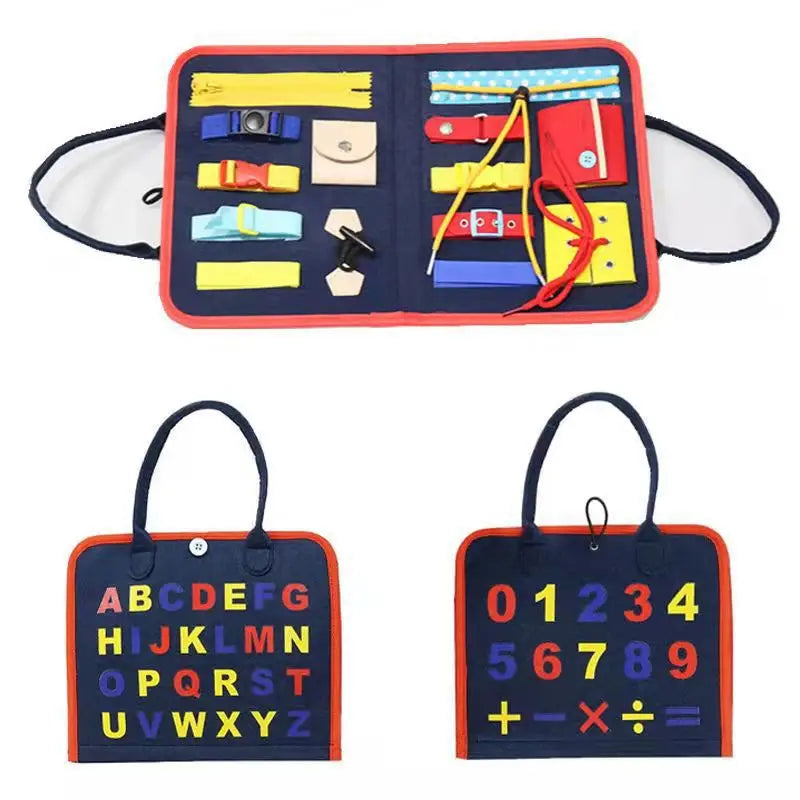 Customization OEM/ODM Toddler Montessori Fine Motor Skill Basic Skill Training Learning Felt Busy Board for Kids  1-6 Years