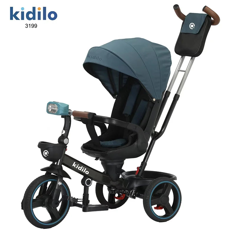 Kidilo Baby Strollers 6 Months-3 Years 3-in-1 Ride-On Push Tricycle Stroller with Push Handle for Toddler Outdoor Wholesale 3199