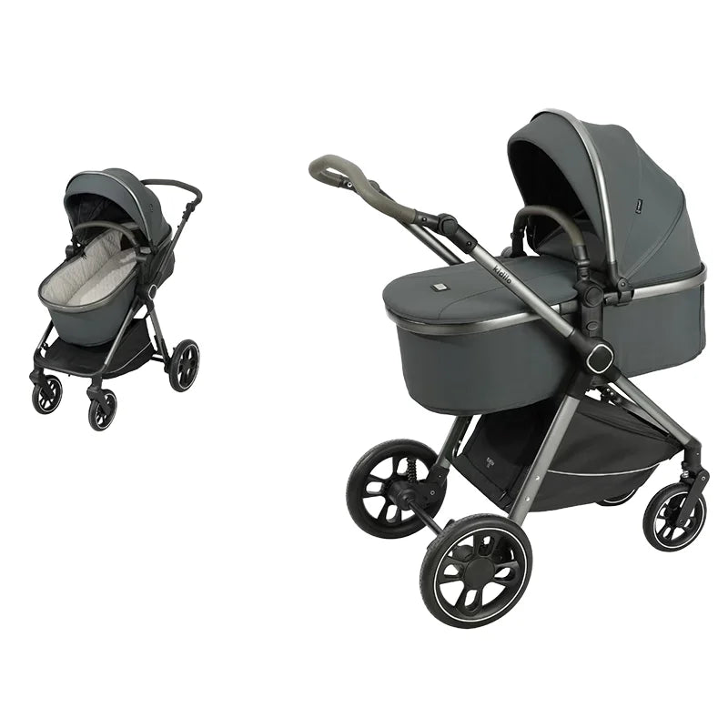0-3 Years 3 in 1 Kidilo Baby Stroller with Car Seat, Non-Toxic Durable Foldable Travel Stroller for Toddlers Family Trips A8+C