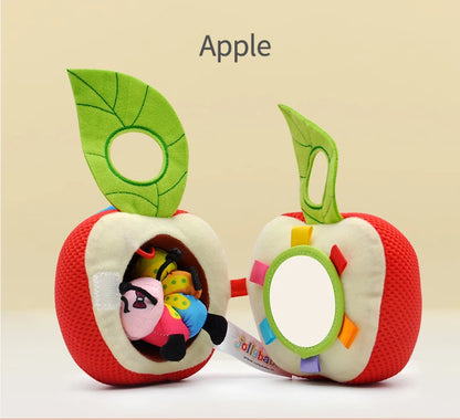 JOLLYBABY Soft Crochet Toys Pram Hanging Baby Teething Apple Fruits and Rattles Plush Soft Toy Wholesale