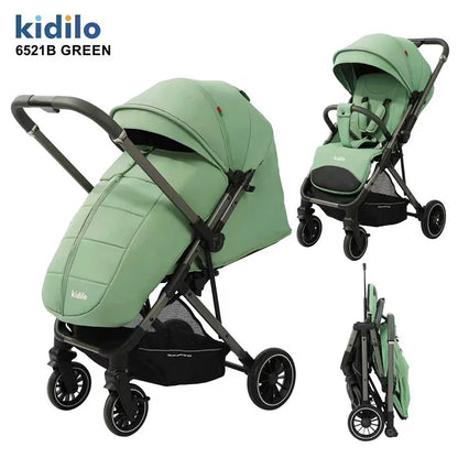 0-3 Years Foldable Baby Stroller: Lightweight Non-Toxic Travel Stroller with Adjustable Handle for Toddlers Family Trips 6521B