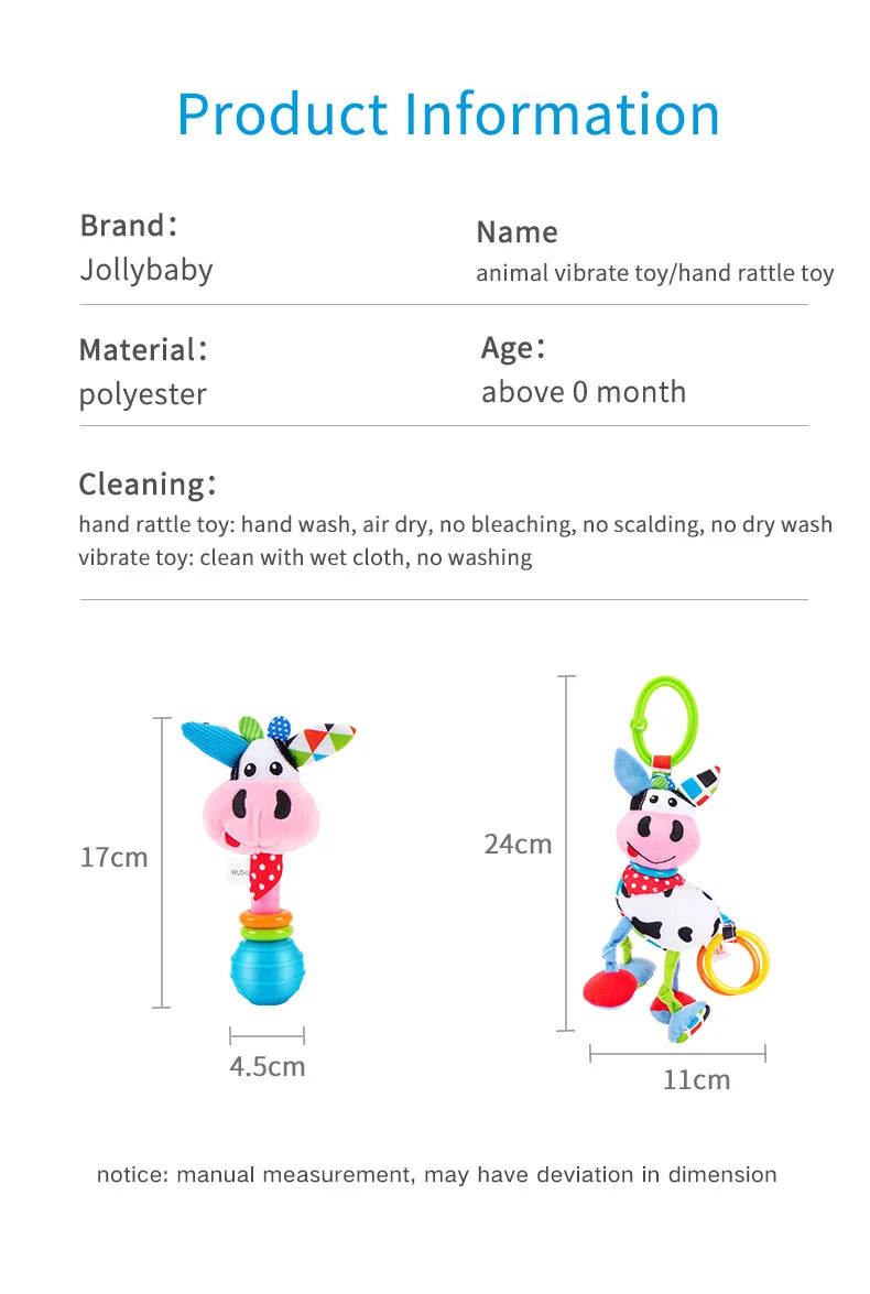 Wholesale Stuffed Dog Donkey Animal Shape Sensory Rattles Soft Cotton Plush Toy Baby Hand Rattle Toy