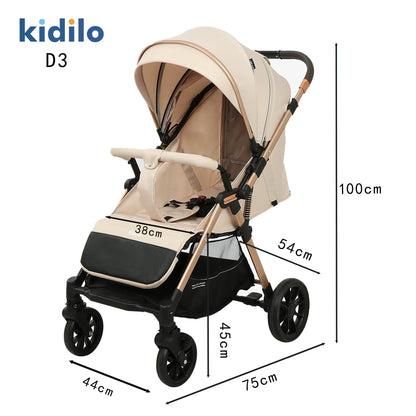 0-3 Years Non-Toxic Kidilo Lightweight Foldable Travel Baby Stroller Multiple Pushchair Wholesale From China Baby Wagon D3