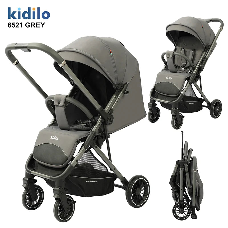 0-3 Years Baby Stroller Lightweight Non-Toxic Foldable Travel Stroller with Adjustable Handle for Toddlers Family Trips 6521