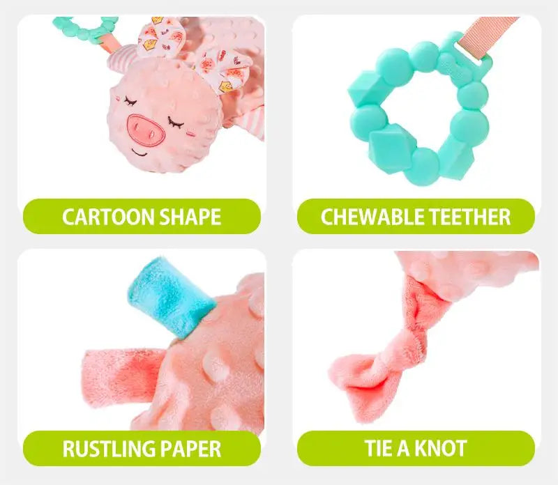 Jollybaby Baby Toy Soother Plush Crib Machine with for Newborns 0+ Months Super Soft Teething Ring Toys for Babies & Toddlers