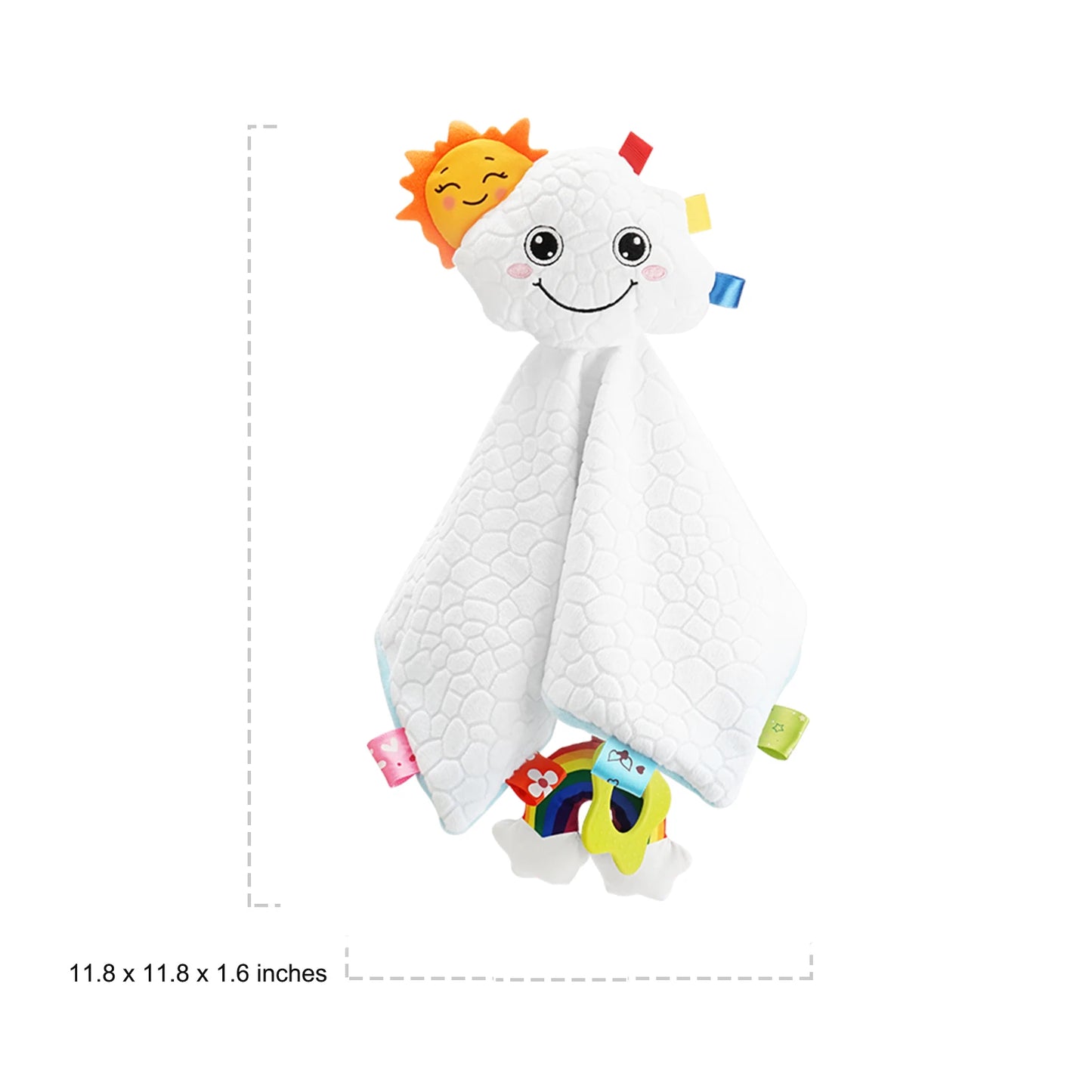 Custom Cloud rainbow Cotton Comforter Soft Plush Baby Sleeps Peacefully Toys Security Blanket Comforter for Infant