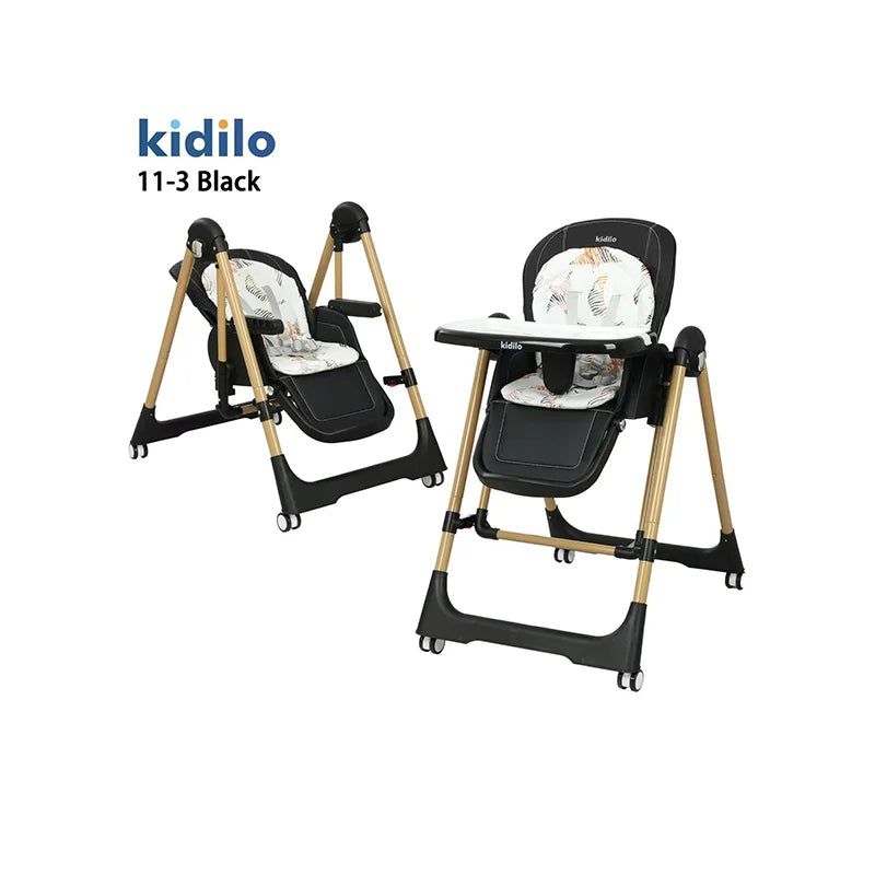 Kidilo Newborn Luxury Smart Rocking Portable Fold Baby Rocking Swing High Dinning Sitting Feeding Chair 3 in 1 Feeding 11-3