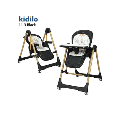 Kidilo Newborn Luxury Smart Rocking Portable Fold Baby Rocking Swing High Dinning Sitting Feeding Chair 3 in 1 Feeding 11-3
