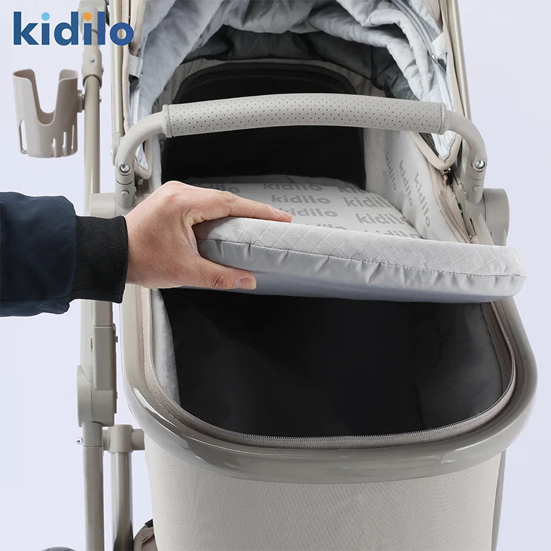 0-3 Years 3 in 1 Kidilo Baby Stroller with Car Seat, Non-Toxic Durable Foldable Travel Stroller for Toddlers Family Trips G606