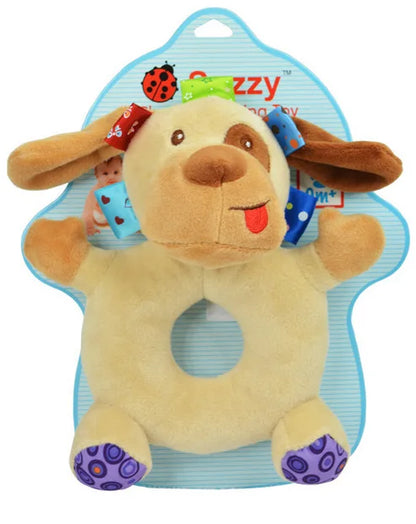 Jollybaby Custom Plush Baby Stuffed Animals Sensory Hand Rattle Ring Plush Toys for Newborn 0-12months
