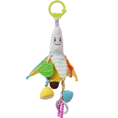OEM ODM Soft Stuffed Baby Walker Trolley Toys Banana Corn Soothing Hanging Plush Toys