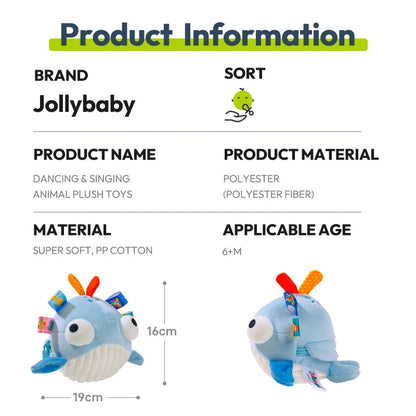 Custom Recharge Dancing Singing Musical Crab Plush Stuffed Animal Tummy Time Toy for Infants Babies Toddlers