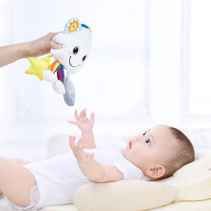 Manufacturer Custom Logo Soft Plush Stuffed Toy Baby Musical Crib Stroller Hanging Rattle Toys for Kids for Car Seats Strollers