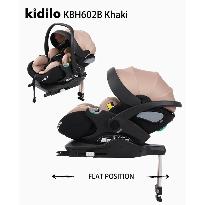 Kidilo Multiple Newborn Luxury Lucky Child Travel System Infant Baby Car Seat 3 in 1 Set Isofix 0-3 Years for Baby KBH602B