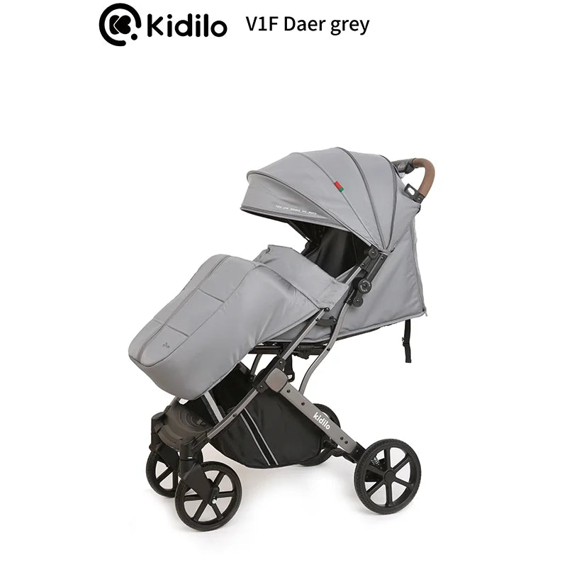 Kidilo 0-3 Years Non-Toxic Lightweight Baby Stroller Foldable Travel Stroller with Adjustable Handle for Toddlers Daily V1F