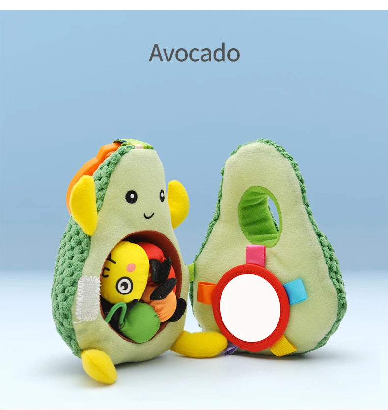 Jollybaby Avocado Soft Doll Crib Stroller Hanging Bell Rattle  Soft Plush Shaking Suitable for Boys Girls Generate Curiosity