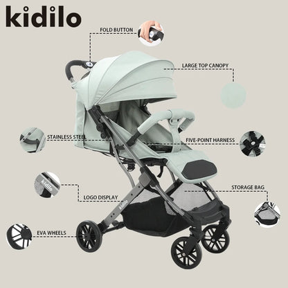 K8 Pro NewBorn Multiple Portable Pushchair Foldable Lightweight Travel Kidilo Baby Stroller for Babies Wagon Wholesale China