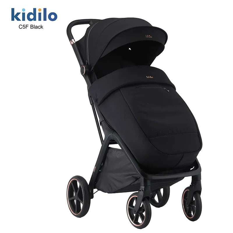 0-3 Years Foldable Lightweight Kidilo Baby Stroller Non-Toxic Travel Stroller with Adjustable Handle for Toddlers Trips C5F