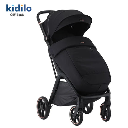 0-3 Years Foldable Lightweight Kidilo Baby Stroller Non-Toxic Travel Stroller with Adjustable Handle for Toddlers Trips C5F