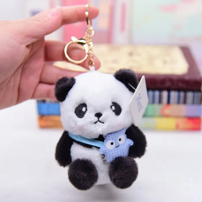 Custom Cute Small Soft Plush Supplier Stuffed Animal Panda Keyring  Doll Toy Keychain Decoration for Kids School Gift