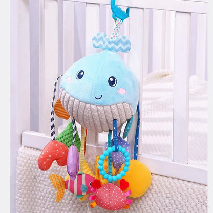 Jollybaby Wholesale Sensory Hanging Toys Sea Animal Jungle Baby Pull String Toy with Music for Stroller Carseat Newborn