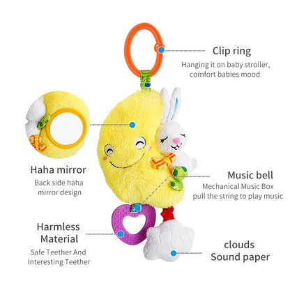 Manufacturer Custom Logo Soft Plush Stuffed Toy Baby Musical Crib Stroller Hanging Rattle Toys for Kids for Car Seats Strollers