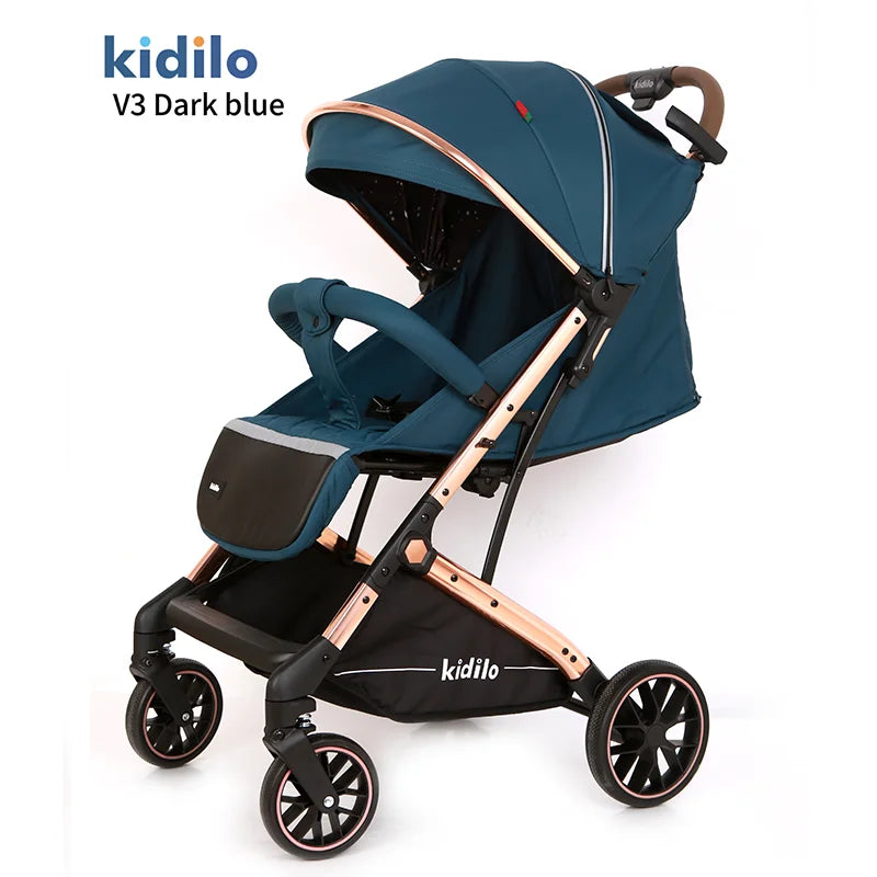 Non-Toxic Lightweight Baby Stroller for 0-3 Years Foldable Travel Stroller with Adjustable Handle for Toddlers Daily Walks V3