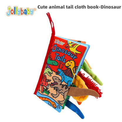 Jollybaby Hot Selling Washable Animal Soft Tails Early Sensory Educational Crinkle Paper Cloth Books Best Baby Toys