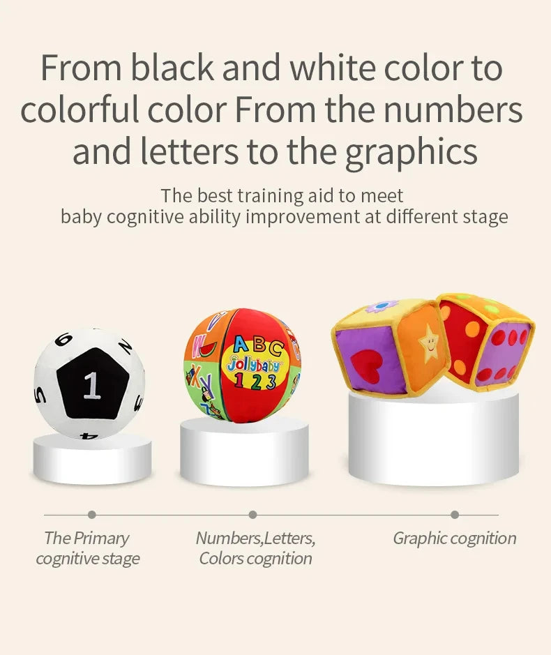 Customizable Montessori Early Education Training Ball Bell Plush Rattle Toy for Babies Filled with PP Cotton