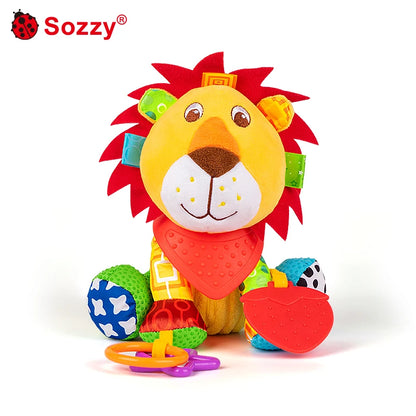 Elephant Lion Fox Dog Owl Monkey Newborn Baby Baby Soft Plush Animal Doll Hanging Toys for Car Seat Stroller