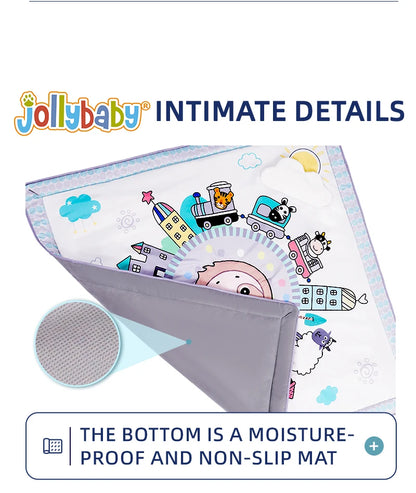 Jollybaby Eco-friendly Unisex Baby Activity Gym Mat Cotton Carpet Thicker Non-Slip Floor Mat Washable for Newborns Picnics